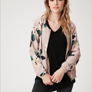 Olive + Oak Silky Bomber Jacket